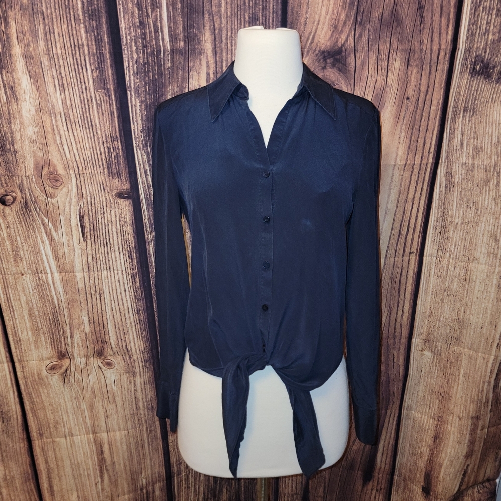Antonio Melani Silk Top Size XS Blue